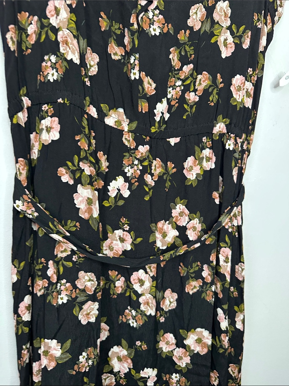 Black Floral Ruffle Midi Dress - Women's size XXL 20 - Picture 8 of 11